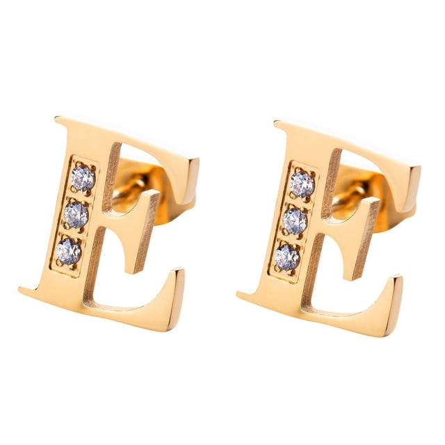 Aretes Mujer LuckyLy, Inicial Letra A, Acero Inoxidable con Oro 18k y Zirconia Cúbica, Modelo Tina dorado UNITALLA