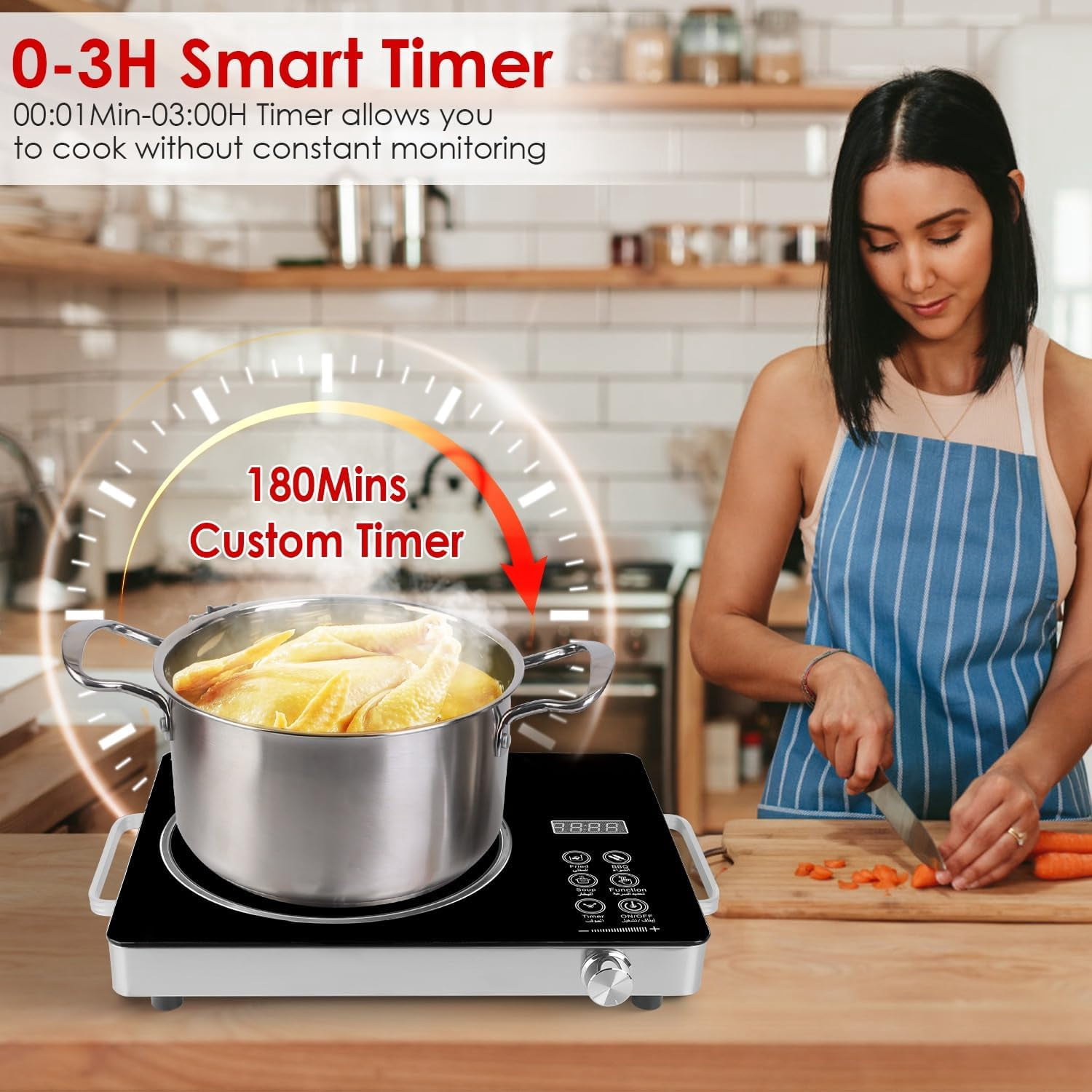 3500W Electric Hot Plate Ceramic Stove Infrared Induction Cooker Home Cooktop Cooking Furnace US 110V