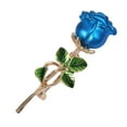 thumbnail image 5 of Milageto Flower Rose Brooch Pin Elegant Decoration Lapel Pin for Clothes Banquet Suit Gold Blue, 5 of 8