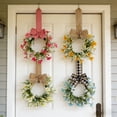 thumbnail image 4 of Luluganb Mini Wreaths for Cabinets,1Pcs Artificial Spring Summer Greenery Wreath for Front Door Farmhouse Kitchen Cabinet Wreaths with Ribbon for Porch Wall Window Decor White, 4 of 8