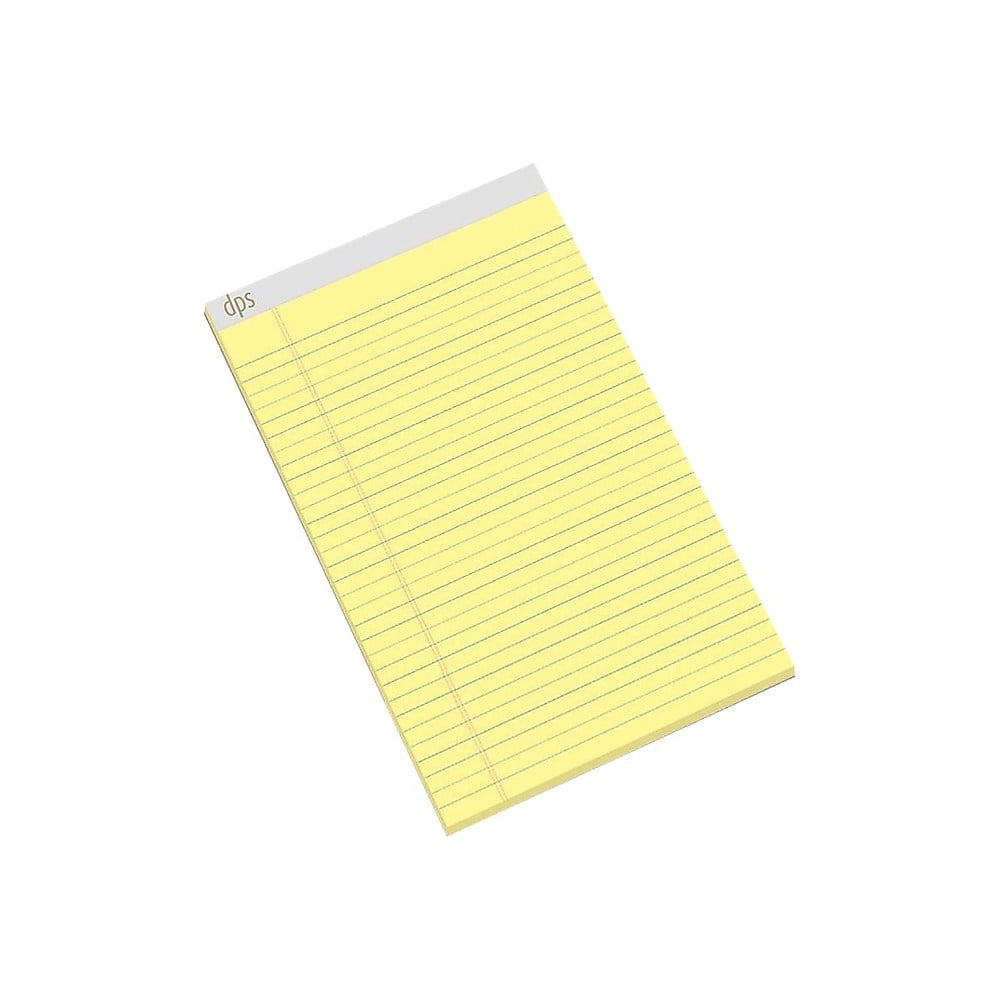 DPS by Staples LegalRuled Writing Pads Wide Canary 8 1/2" x 14" 50 Sh