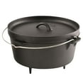 thumbnail image 1 of Olla de horno holandés de hierro fundido para acampar, mango de Metal, presazonada con tapa, olla profunda para barbacoa, mochilero, fogata y Camping, 1 of 8