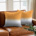 thumbnail image 3 of Gradient Orange Throw Pillow Cover and White Grayish Cotton Linen Cushion Cover Throw Pillow Case with Invisible Zipper for Couch Sofa Bed Chair Car 20x20 Inch, 3 of 9