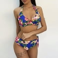 thumbnail image 5 of Babysbule Womens Swimsuits Clearance Women Print Sexy Push-Up Padded Bra Beach Bikini Set Swimsuit Beachwear, 5 of 9