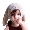 thumbnail image 3 of Worallymy gorro de punto con orejas largas de conejo para bebé gorro de conejito para niño pequeño gorro de otoño e invierno para bebé Worallymy JD735805397, 3 of 7