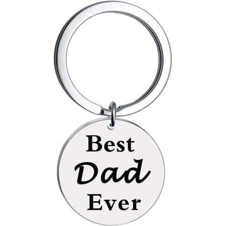 Fathers Day Christmas Gifts for Dad, Best Dad Ever Keychain Father Daddy Birthday Gifts from Daughter Son