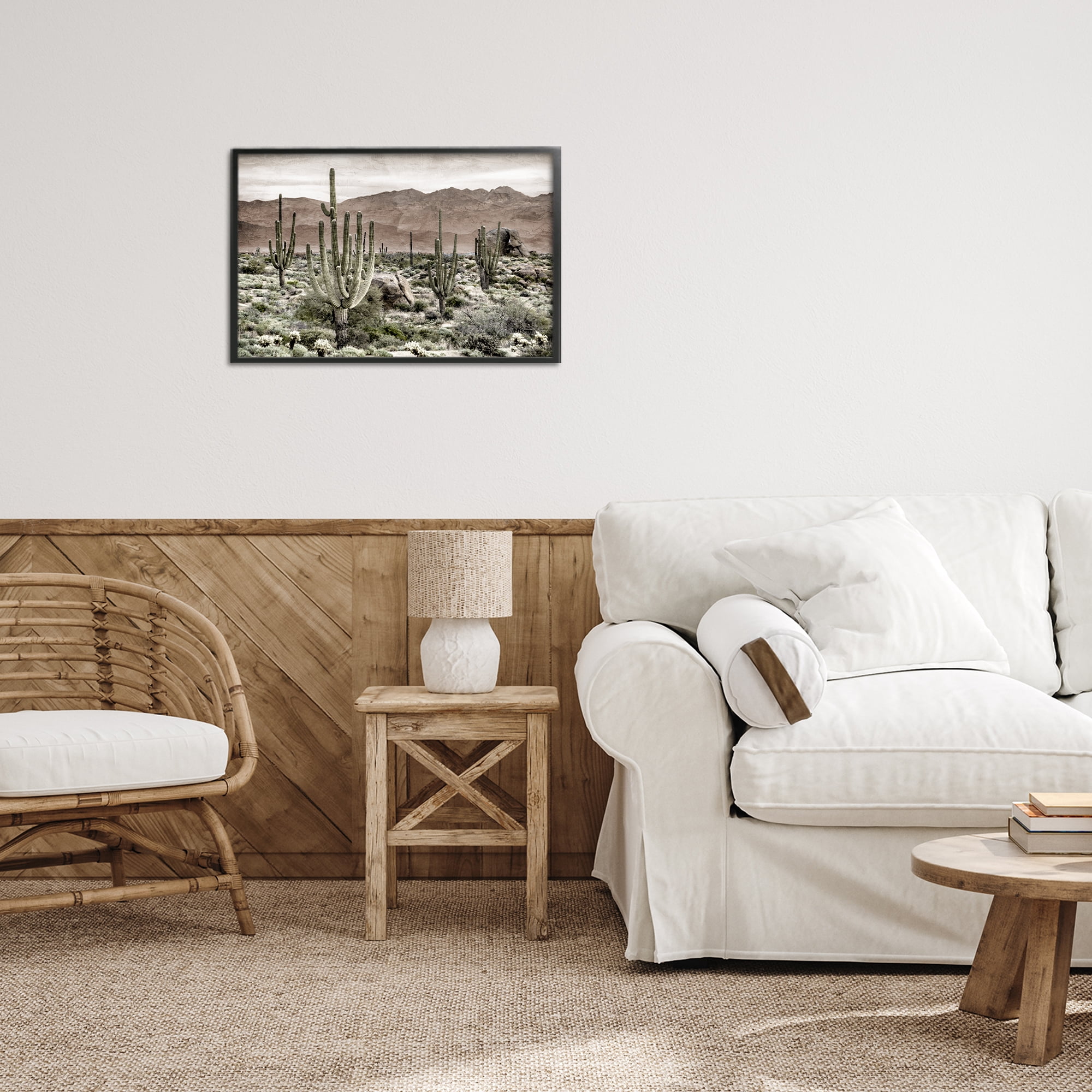 Stupell Industries Desert Land Cacti Wilderness Black Framed Giclee Art, design by Kim Allen