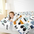 thumbnail image 4 of Castle Fairy Cute Dinosaur 3 Pieces Queen Comforter Set for Teens Boys,Cartoon Truck Ultra Soft Bedding Sets,Kawaii Jungle Animal Bedding Comforter Set,Ultra Soft Home Decor, 4 of 8