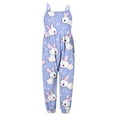 thumbnail image 3 of YUEHUA Outfits for Toddler Girls Easter Outfit Toddler Girl Bunny Print Cute Kid Overalls Bell Bottom Pants Strap Suspender Pants Sleeveless Jumpsuit, 3 of 4