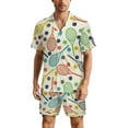 thumbnail image 1 of PRIYAL Vintage Style Racket And Tennis Ball Mens Short Sleeve Pajama Set Satin Silk Sleepwear 2 Piece Pjs Loungewear, 1 of 6