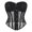 Black, variant on Women Elegant Cap Sleeves Brocade Bustier Corset Top Historical Gown
