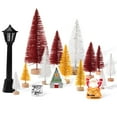 thumbnail image 1 of Lightwish Mini Christmas Trees Christmas Decorations Set, Árboles de Navidad con Cepillo de Botella y Base de Madera para Exhibición de Manualidades de Aldea de Navidad Decoración de Mesa Del Hogar, 1 of 10