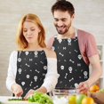 thumbnail image 3 of Halloween Skull and Bone Apron-Garden Aprons for Women with Pockets-Cotton Linen Waterproof Kitchen Cooking Gardening Aprons Adjustable for Kitchen,Cooking,BBQ and Salon 32"x27", 3 of 7