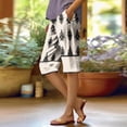 thumbnail image 4 of WTOBBY Women's Fashion Floral Print Elastic Waist Bermuda Shorts with Front Pockets, Comfortable Loose-Fit for Daily Warm Weather Leisure,White S, 4 of 4