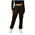 thumbnail image 2 of Kiplyki Womens Capris Women Solid Color Straight-Leg Slim Pants Overalls With Pocket, 2 of 6