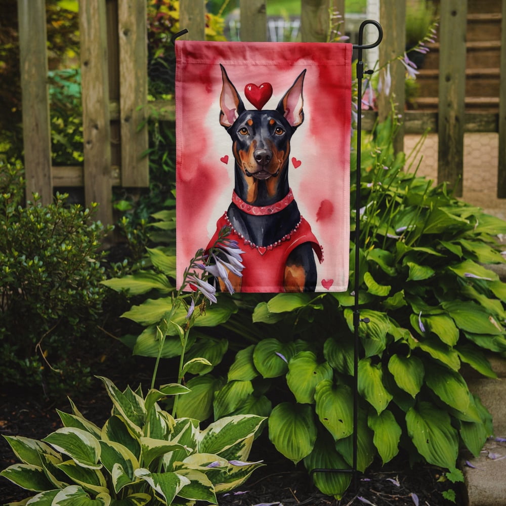 Doberman Pinscher My Valentine Garden Flag 11.25 in x 15.5 in