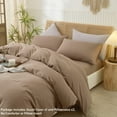 thumbnail image 3 of Washed Cotton Duvet Cover Set Linen Feel Natural Wrinkle Lightweight Comfy (King  Linen), 3 of 6