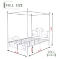 thumbnail image 4 of alazyhome Full Size Canopy Metal Bed Frame, Metal Slat Support, White, 4 of 8