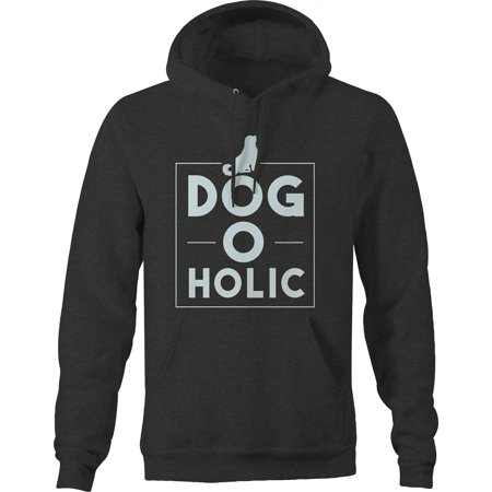 Dogoholic Obsessed Dog Pet Love Best Friend Pullover Hoodie Medium Dark Grey