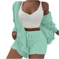 thumbnail image 4 of BONIXOOM Womens Pajamas Christmas Pajamas For Family Sleepwear None Long Sleeve Sleepwear Sets Solid Mint Green XL, 4 of 7