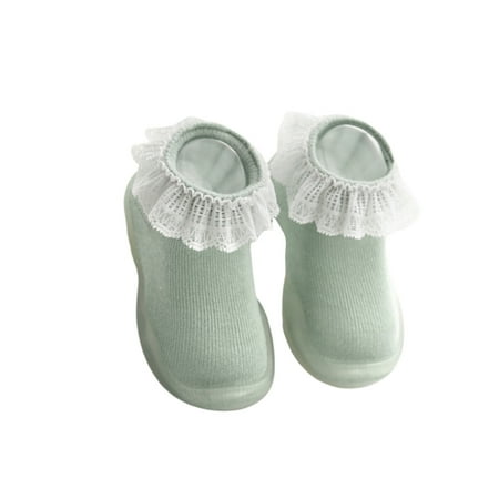 

NICEXMAS 1 Pair of Non-slip Flooring Socks Winter Warm Floor Lace Socks for Toddlers Baby - Size 22/23 (Green)