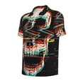 thumbnail image 2 of Rocae Glitch Screaming Skull for Men's Short Sleeve Polo Shirt, Quick Drying Performance Moisture Wicking Sports Men's Golf Shirt X-Large, 2 of 9