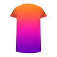 thumbnail image 5 of Women's Fashion 2024 Dressy Casual Tops Vintage Comfy Casual Shirts Round Neck Blouse Summer Clothes for Teen Girls Gradient Color Short Sleeve Loose Fit Flowy Tunic Tops Orange T Shirts XXXXL, 5 of 5