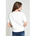 thumbnail image 3 of Blusa tejida de manga corta /Juvenil, 0257 (Blanco) blanco CH, 3 of 5