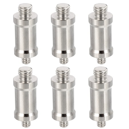 Uxcell 3/8 to 1/4 Male to Male Converter Threaded Screw Adapter Spigot Stud Camera Mount Tripod Screw Black 6 Pcs