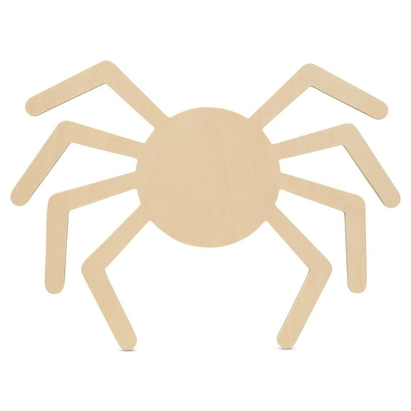 Wood Spider Cutouts 12 x 9 Inch, Pack of 50 Unfinished Wooden Cutouts for Crafting, and DIY Halloween Décor, by Woodpeckers
