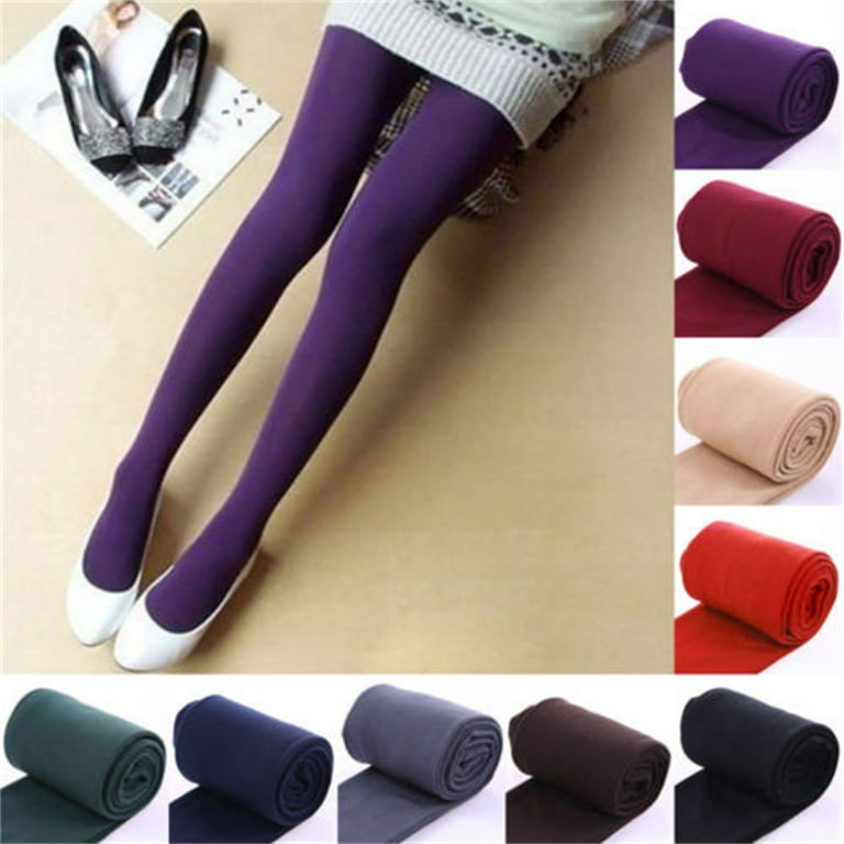 Women Stretch Tight Warm Fleece Lined Slim Leggings Thermal Cotton Pants  Thick Stockings NUDE 