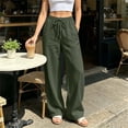 thumbnail image 2 of Cmfcve Women's Plus Size Casual Wide Leg Pants High Waist Baggy Drawstring Lounge Palazzo Pants with Pockets, 2 of 6
