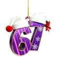 thumbnail image 2 of WKSCLPAI Funny 67 Christmas Ornament, Santa Says Six Seven 67 Meme Acrylic Gingerbread Hanging Decorations for Xmas Tree, Durable Shatterproof, Ideal Gifts for Humor Lovers and Gift Givers, 2 of 8