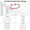 thumbnail image 5 of 3 Panels 36" Freestanding Pet Gate, Solid Wood Folding Safety Fence Wooden Dog Gate, White, 5 of 5