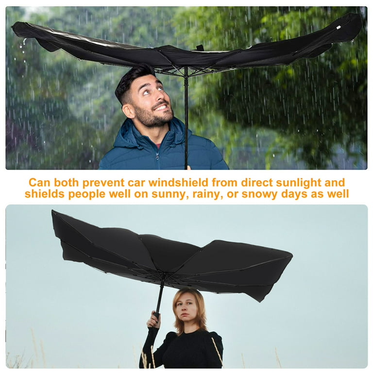 LONGRV Car Windshield Sunshade Umbrella 49 x 26 inch Front Window Protector  Sun Shade Heat Shield Cover Foldable UV Ray Reflector Cover Window Cover  Sun Visor 
