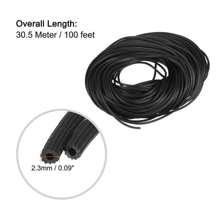 100ft Screen Spline Roll - 0.175" Black PVC Replacement Spline For Window And Door Screen Repair