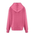 thumbnail image 4 of Fgnfyis Women Solid Color Zip Up Hooded Sweatshirt Casual Style with Side Zip Detail and Front Pockets Hot Pink XXL, 4 of 4