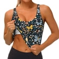 thumbnail image 3 of Gukieu Flowers Butterfly Print Women's Sports Vest, Low-neck U-shaped Removable Pad Sports Bra for Yoga, Exercise, Dance-Medium, 3 of 8