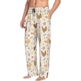 thumbnail image 2 of Uemuo Chicken Family Pattern Men's Wide Leg Palazzo Lounge Pants with Pockets Light Weight Loose Comfy Casual Pajama Pants-Small, 2 of 9