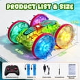 thumbnail image 4 of JoyStone Amphibious RC Car for Kids, 4WD Waterproof All Terrain Remote Control Stunt Truck with Double-Sided Driving, LED Light-Up Wheels, 2 Batteries, Green, 4 of 10
