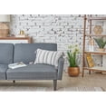 thumbnail image 2 of Joey Striped Gray Cotton Accent Pillow, 14" x 22", 2 of 4