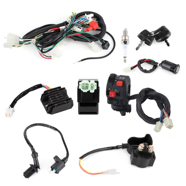 Juego de arnés de cableado para motor de arranque eléctrico, accesorio compatible con GY6, 125 cc y 150 cc, quad y ATV.