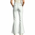 thumbnail image 4 of Ulitacool Teen Pants For Girl 11-12 Years Elastic Waist Stylish Flutter Flat Fit With Flared Trousers Leg Back To School Trousers Wear White, 4 of 4