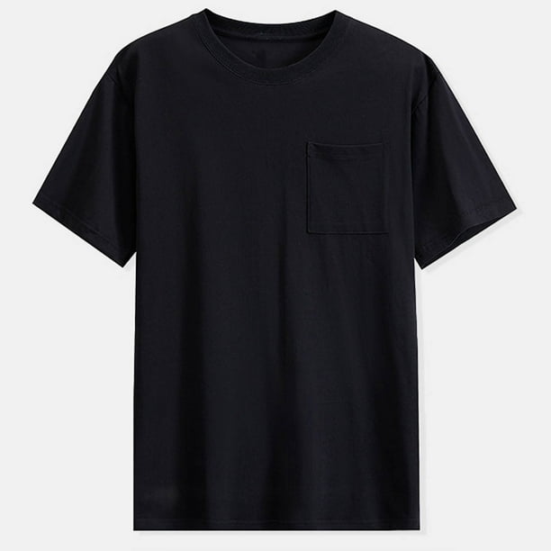 pstuiky Camisas de vestir de manga corta para hombre, Suéter casual de manga corta con cuello redondo y diseño liso cómodo para hombre ropa de hombre xxl