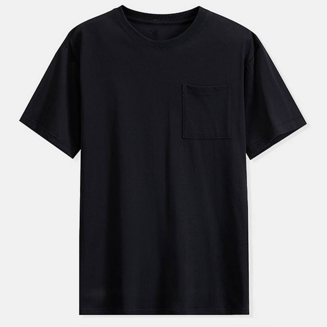 pstuiky Camisas de manga corta para hombre, Suéter casual de manga corta con cuello redondo y diseño liso cómodo para hombre camisas casuales para hombre xxxxl