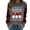 thumbnail image 1 of Chandail en Molleton de Noël pour Femmes Col Rond Pull Chaud Veste Mi-Longue Imprimée Mode Pull de Vacances Xmas Cardigan à Manches Longues, 1 of 5