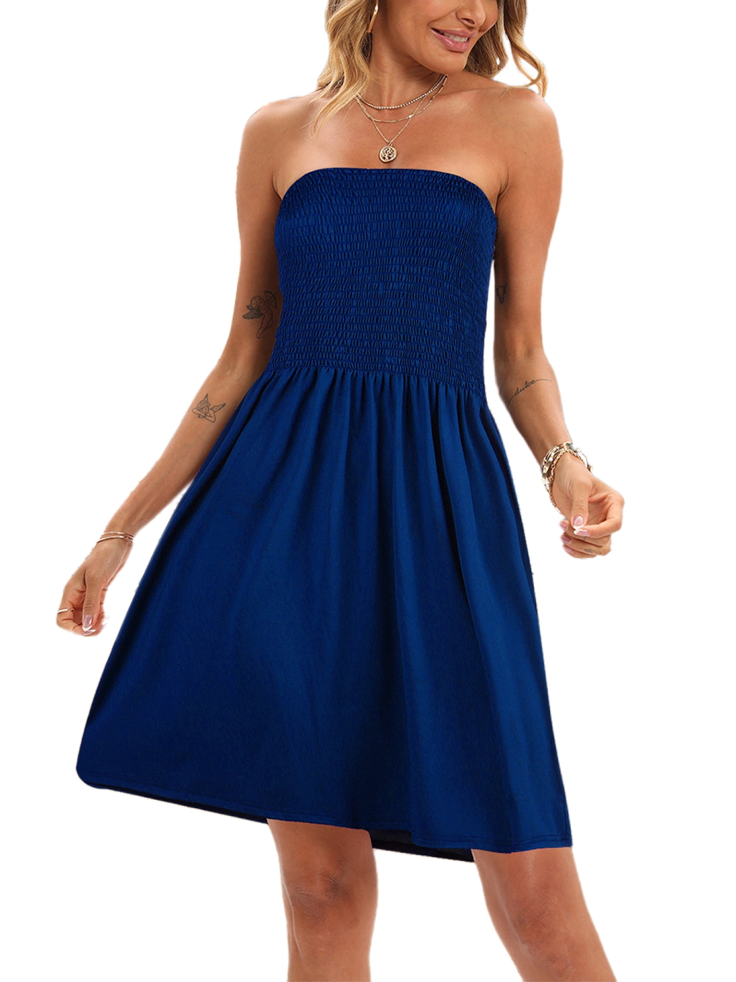 Ladies Boob Tube Two Step Dress With Lace