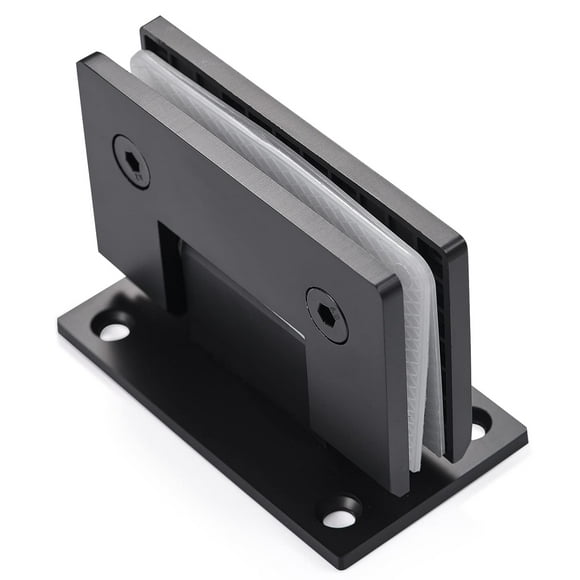 Heavy Duty Shower Glass Door Hinge,Solid One-Piece Precision Cast with 5mm Thick 304 Stainless Steel, for 5/16"-1/2" (8mm-12mm) Thick Frameless Bathroom Doors,Wall to Glass Mount,1 pc,Black
