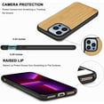 thumbnail image 6 of Solid Wood Phone Case for iPhone 13 Pro Max, Luxurious Natural Wood Grain Case with Drop Tested Shockproof Bumper and Camera Lens Protection Cover for iPhone 13 Pro Max (6.7) MW Bamboo, 6 of 9