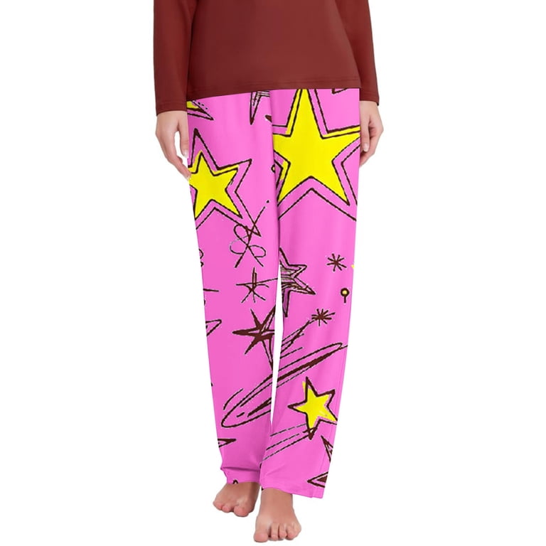 Axiiglly Pajama Pants for Women Funny Printed Elastic Waist Pajama